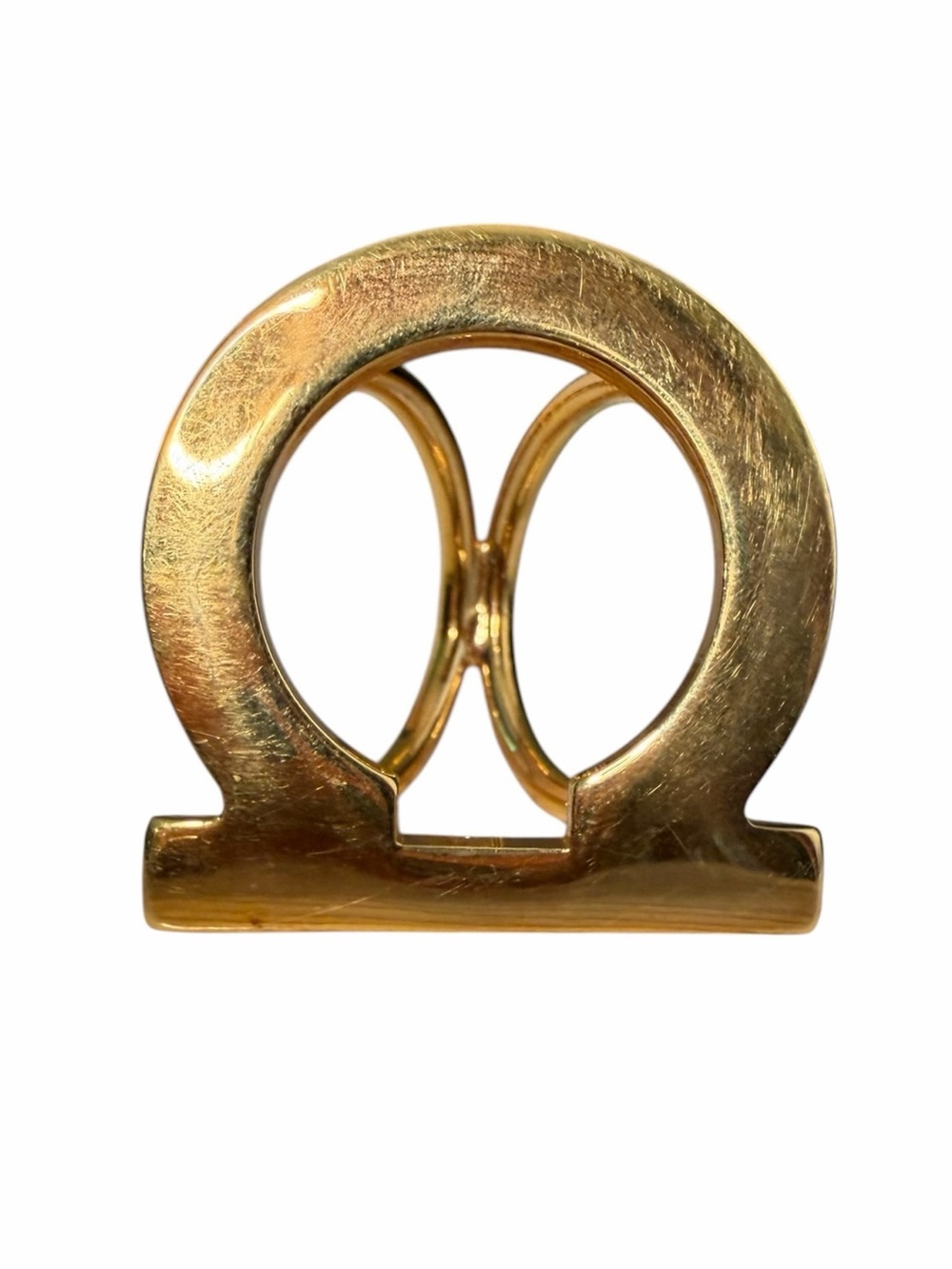Salvatore Ferragamo Gancini Scarf Ring Closure Gold